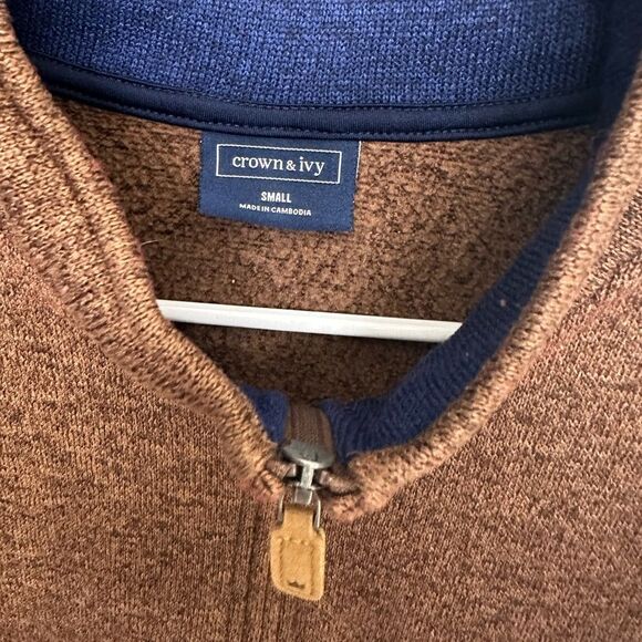 Crown & Ivy Brown 1/4 Zip Pullover Sweater Size S | Send Offer! - Picture 2 of 7
